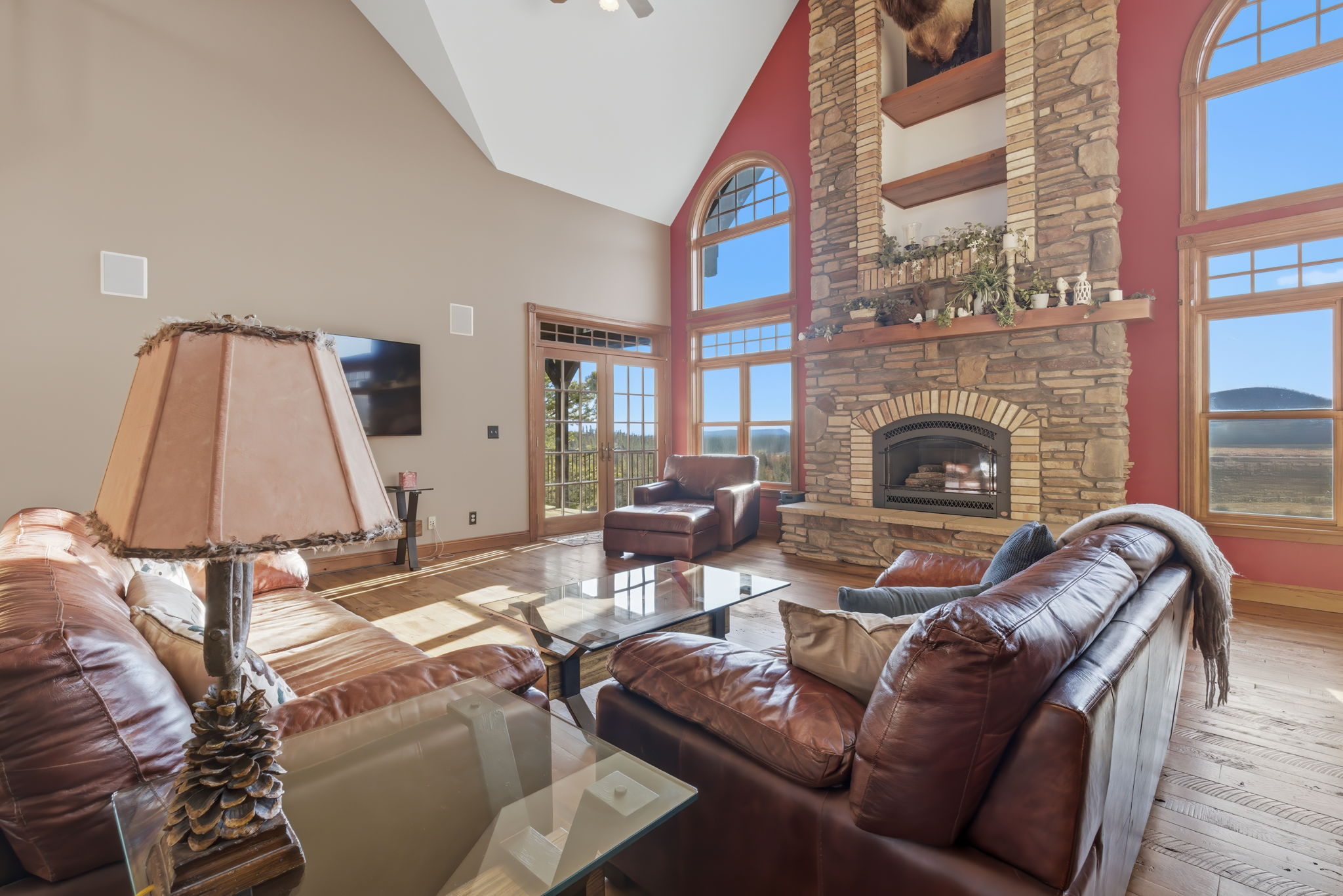 Great Room with Stone Fireplace