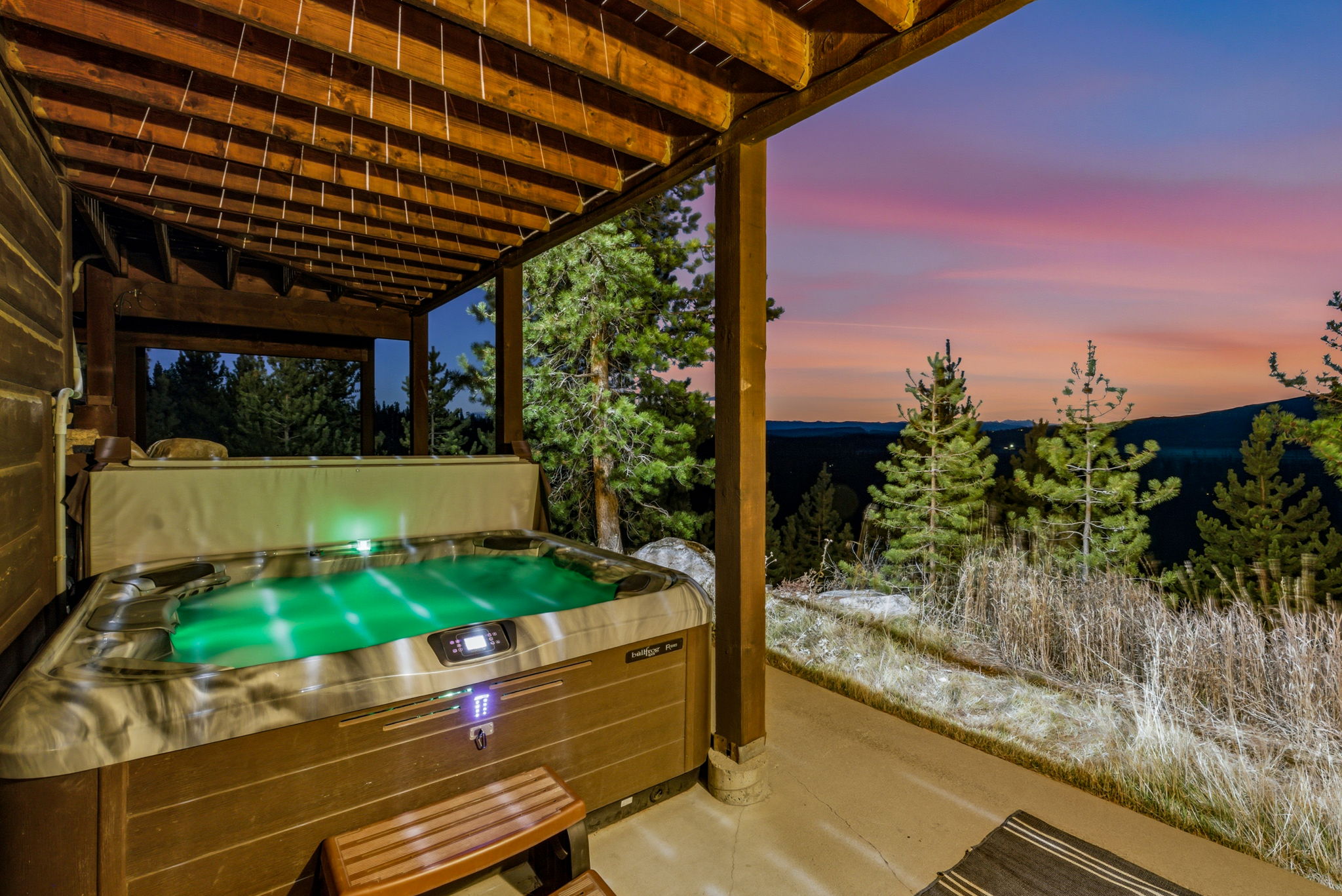 Covered Hot Tub at Sunset
