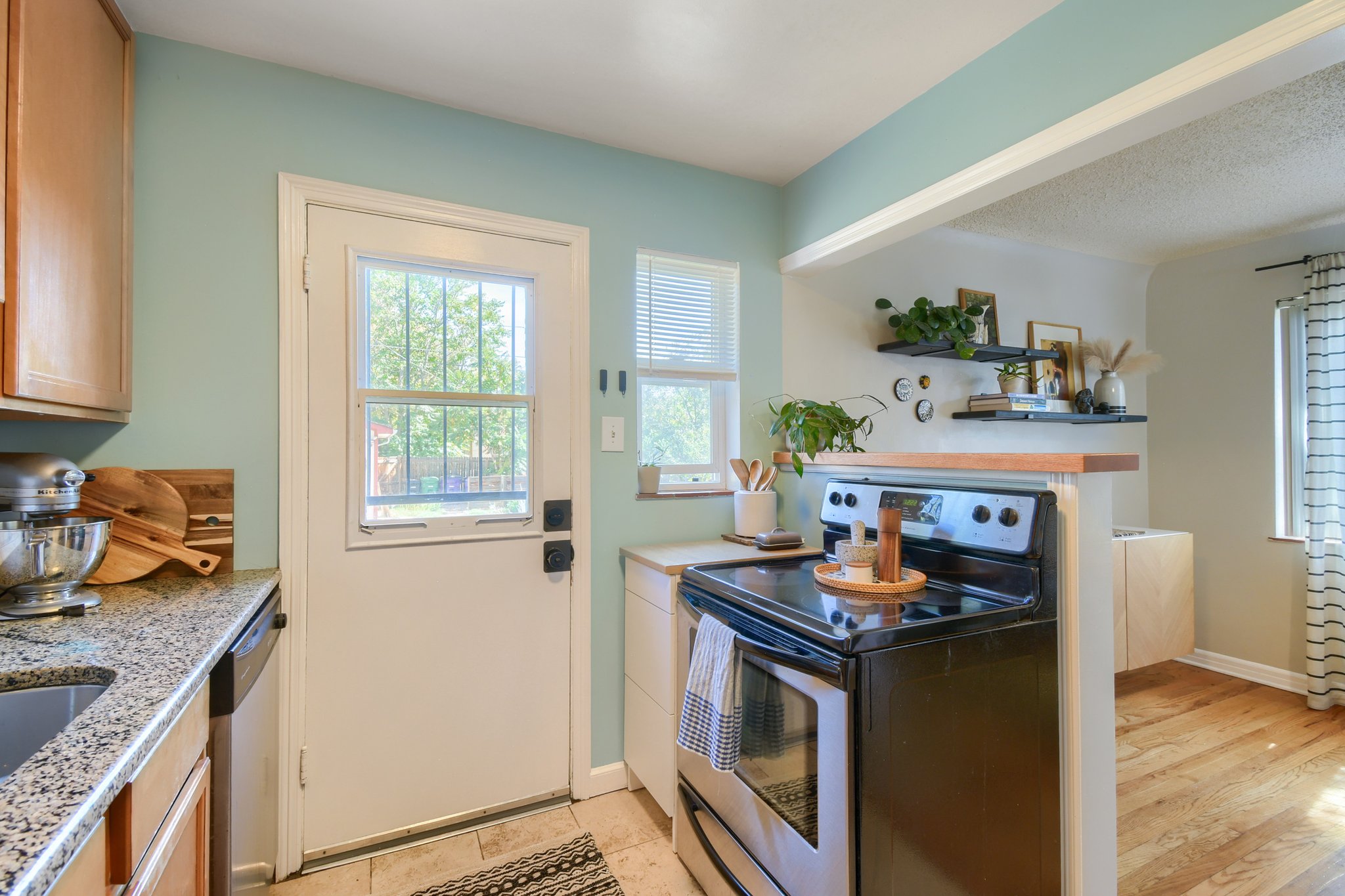 Kitchen door to the back yard