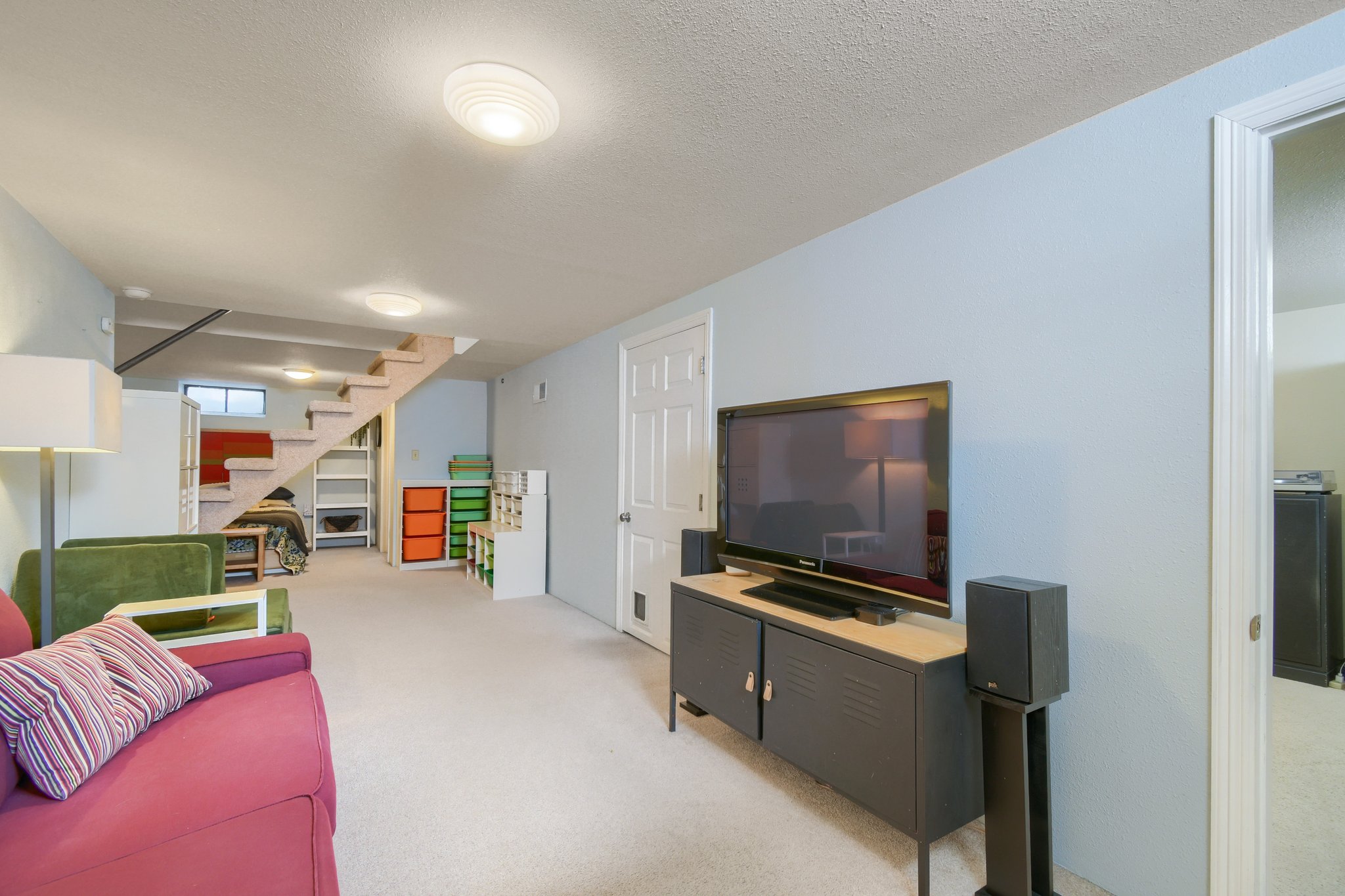 Recreation room toward the stairs